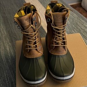 Sperry Men's Tan and Olive Rain Boots